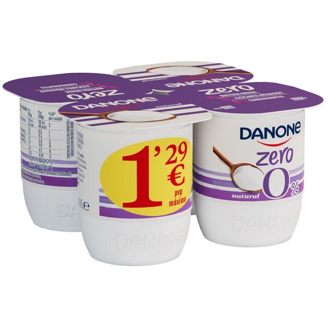 Eroski Yogur Natural DANONE ZERO Pack 4x120 G