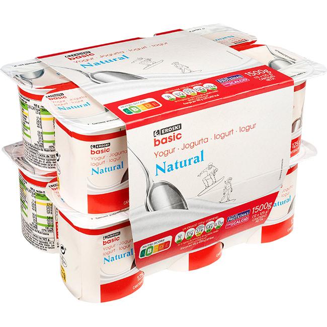 Eroski Yogur natural EROSKI basic pack 12x125 g
