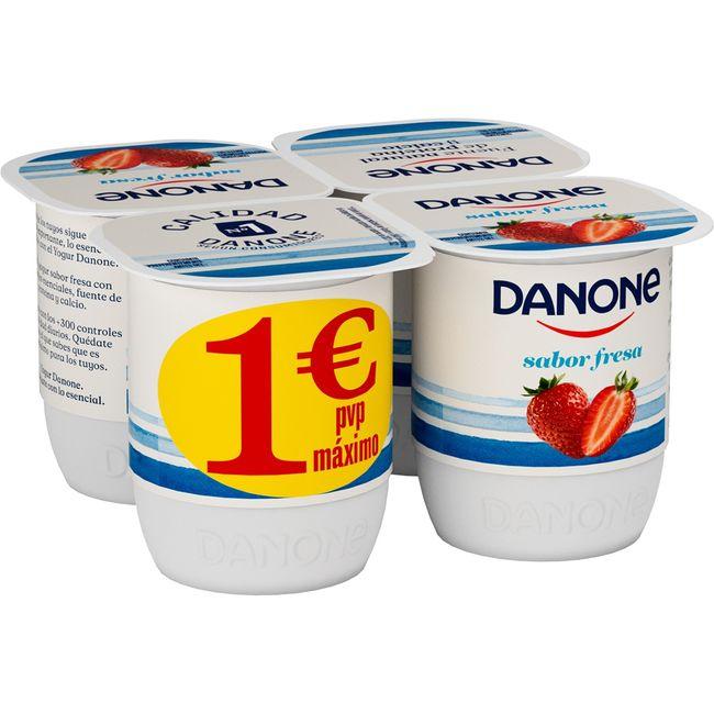 Eroski Yogur sabor a fresa DANONE pack 4x120 g