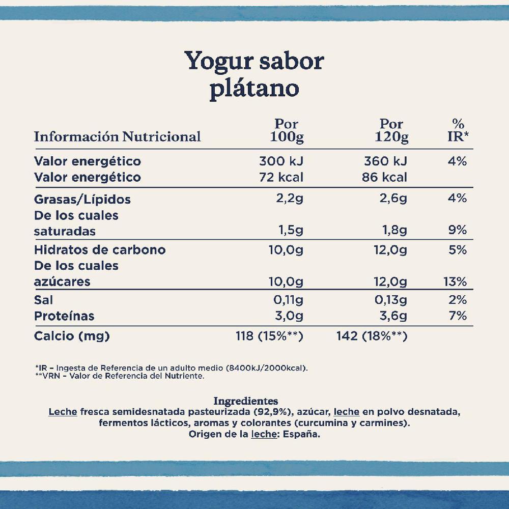 Eroski Yogur Sabor A Plátano DANONE Pack 4x120 G