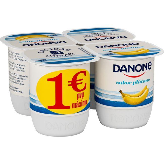 Eroski Yogur sabor a plátano DANONE pack 4x120 g