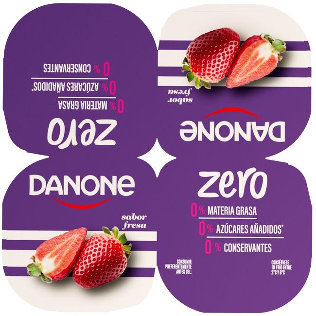 Eroski Yogur Sabor Fresa DANONE ZERO Pack 4x120 G