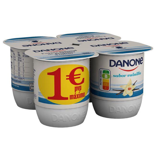 Eroski Yogur sabor vainilla DANONE pack 4x120 g
