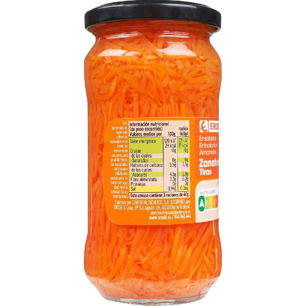 Eroski Zanahoria En Tiras EROSKI Frasco 180 G