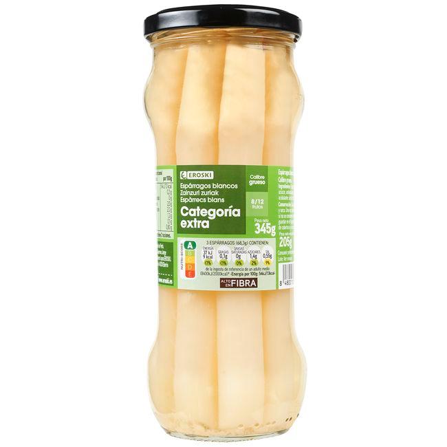 Eroski Espárrago grueso 8/12 piezas EROSKI frasco 205 g
