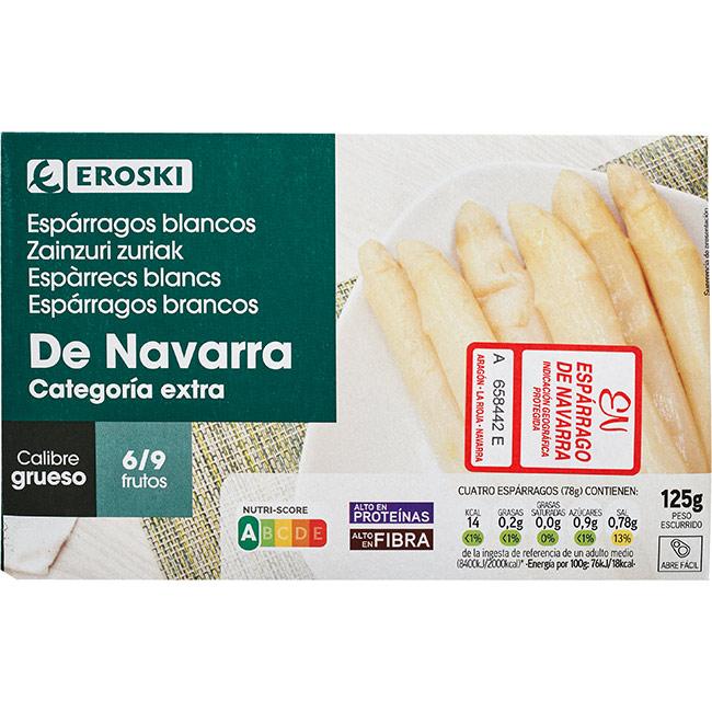 Eroski Espárrago grueso IGP Navarra 6/9 piezas EROSKI lata 125 g