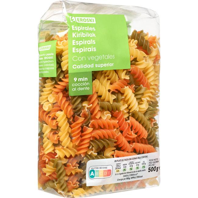 Eroski Espirales Con Vegetales EROSKI Paquete 500 G