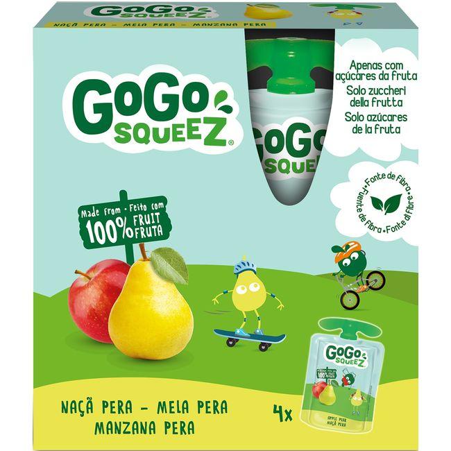 Eroski Fruta Triturada De Pera GOGO SQUEEZE Pack 4x90 G