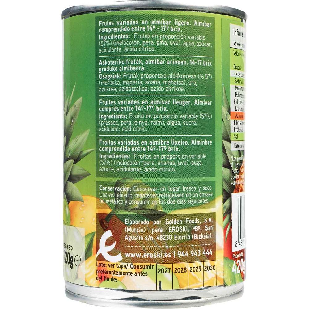 Eroski Frutas Variadas En Almíbar EROSKI Frasco 240 G