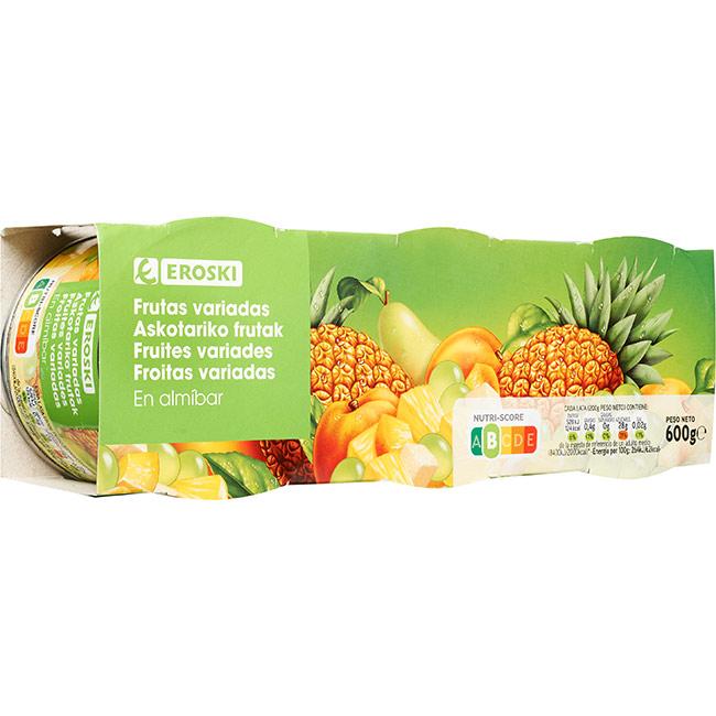 Eroski Frutas Variadas En Almíbar EROSKI Pack 3x115 G