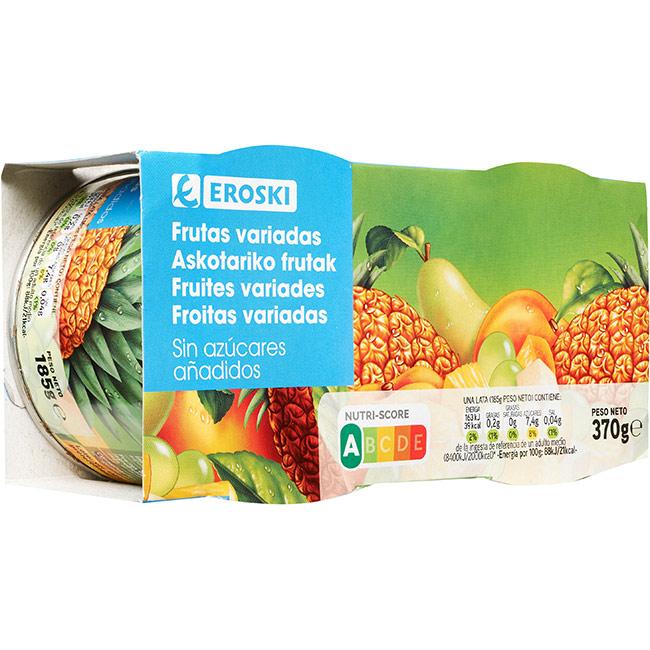 Eroski Frutas Variadas Sin Azúcar EROSKI Pack 2x115 G