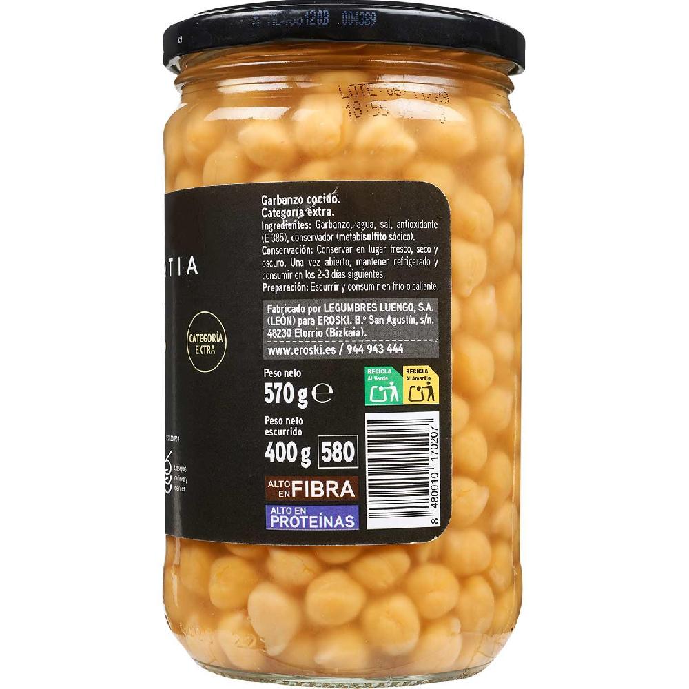 Eroski Garbanzo Cocido Eroski SELEQTIA Frasco 400 G