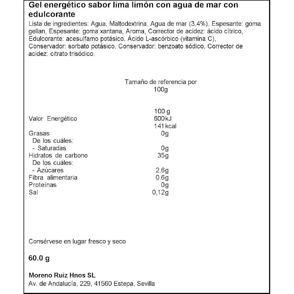 Eroski Gel De Agua De Mar Y Limón JUSTLOADING Bote 60 G