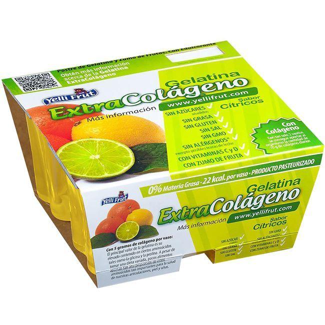 Eroski Gelatina de cítricos colágeno YELLIFRUT pack 4x110 g