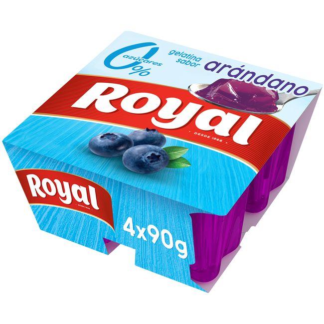 Eroski Gelatina sabor arándanos 0% ROYAL pack 4x90 g