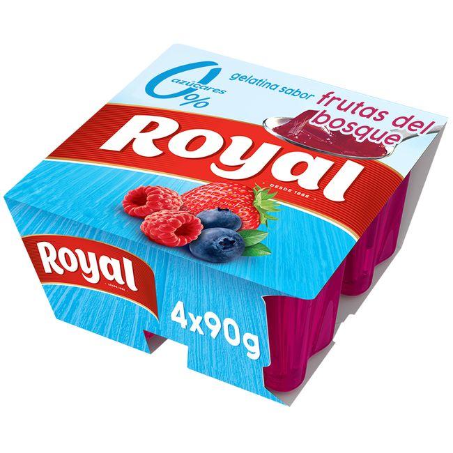Eroski Gelatina sabor frutos del bosque 0% ROYAL pack 4x90 g