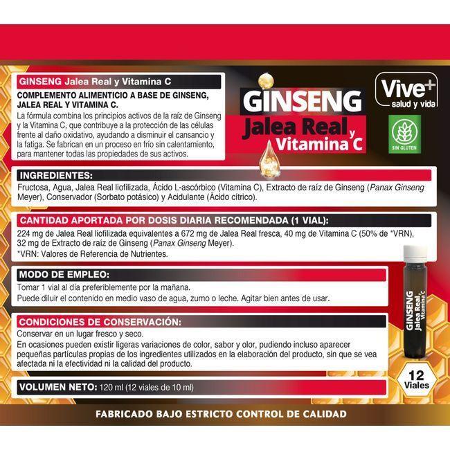 Eroski Ginseng Jalea Real Y Vitamina C VIVE+ Bote 120 Ml