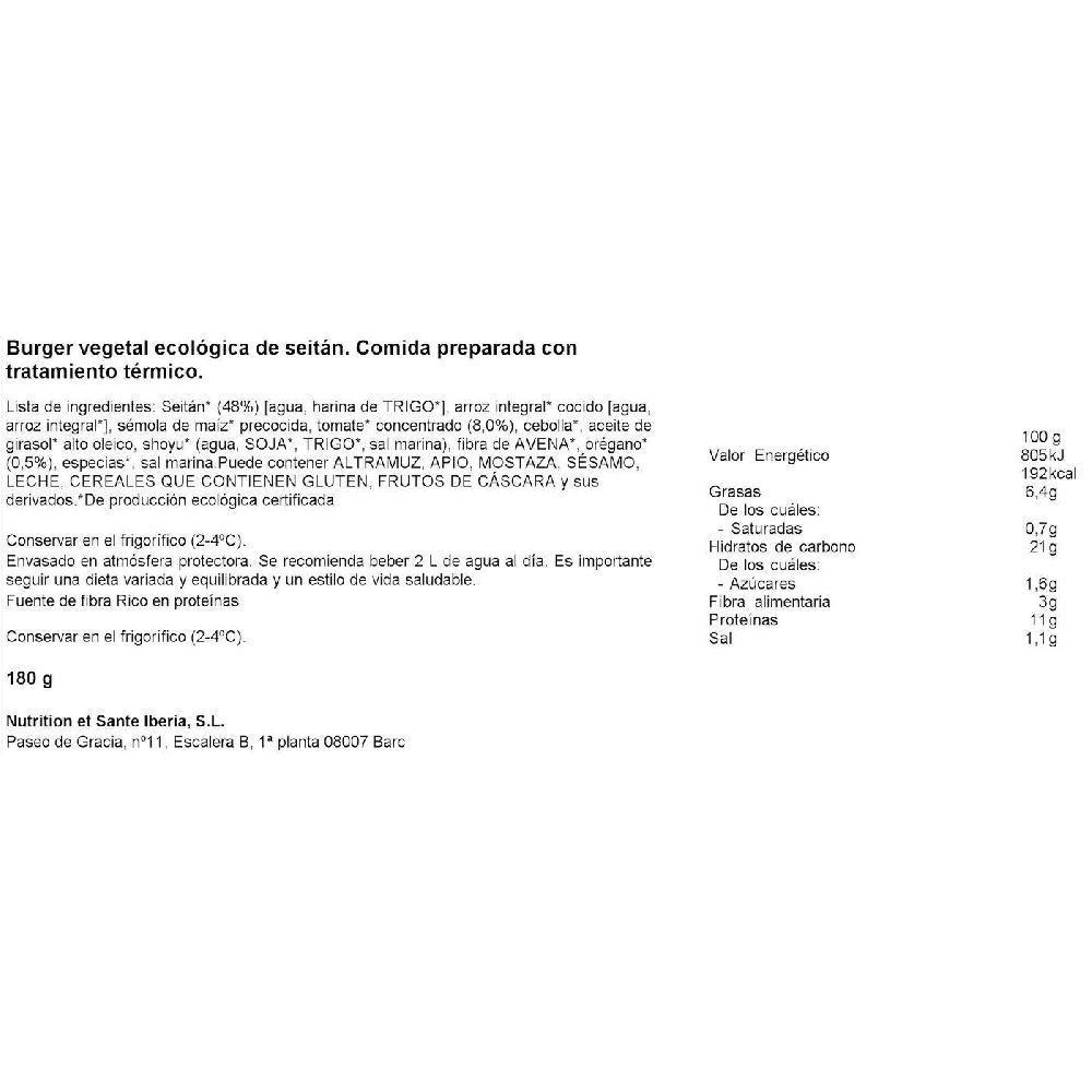 Eroski Hamburguesa De Seitán Y Tomates GERBLÉ BIO Bandeja 180 G
