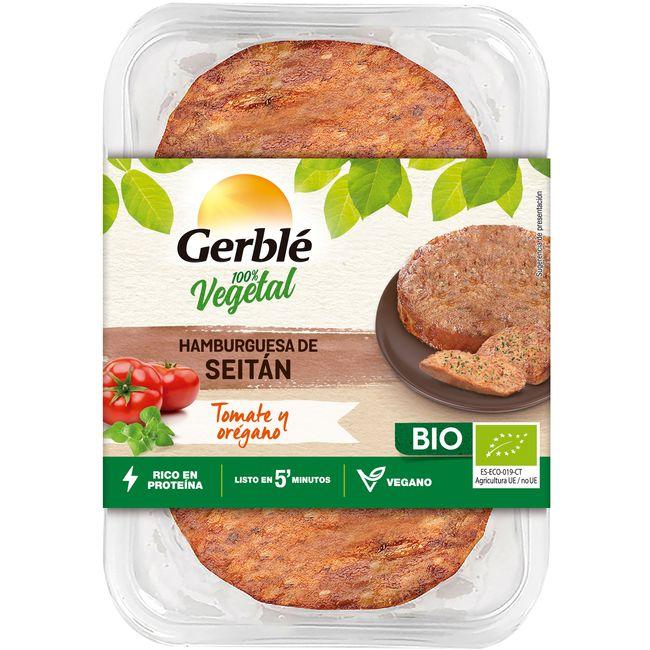 Eroski Hamburguesa de seitán y tomates GERBLÉ BIO bandeja 180 g