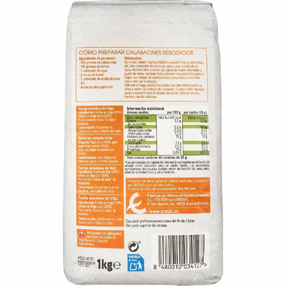 Eroski Harina De Trigo Para Fritos EROSKI Paquete 1 Kg