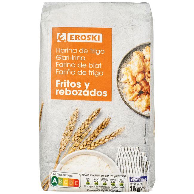 Eroski Harina de trigo para fritos EROSKI paquete 1 kg
