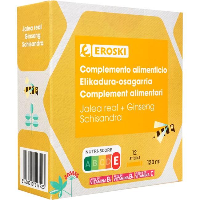 Eroski Jalea Real Con Ginseng En Sticks EROSKI Pack 12x10 Ml