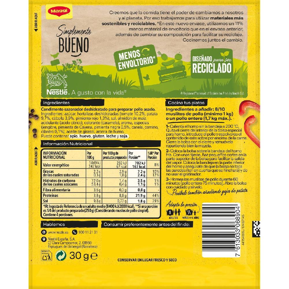 Eroski Jugoso Al Horno Costilla A La Barbacoa MAGGI Sobre 30 G