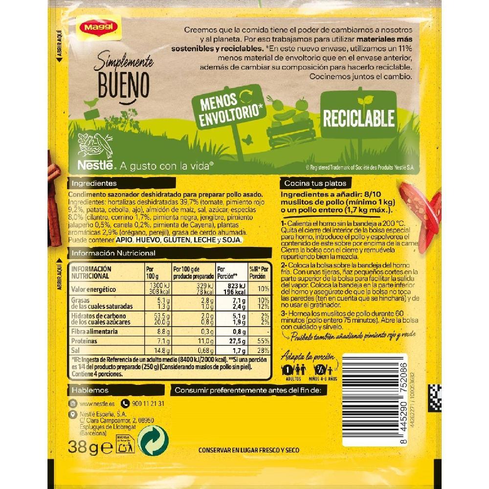 Eroski Jugoso Al Horno Receta Mejicana MAGGI Sobre 38 G