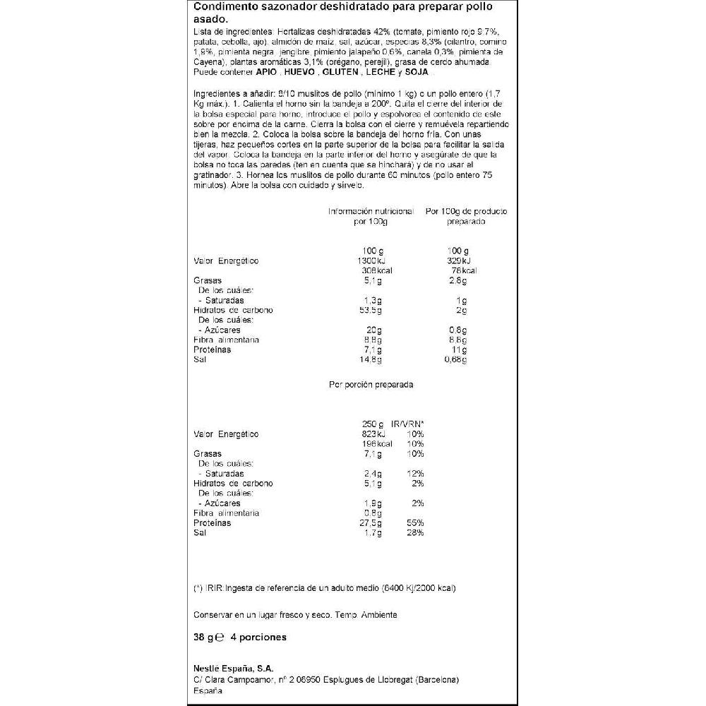 Eroski Jugoso Al Horno Receta Mejicana MAGGI Sobre 38 G