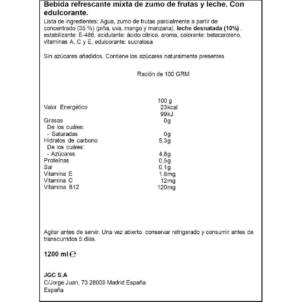 Eroski Lactozumo Tropical Zero DON SIMON Pack 6x200 Ml