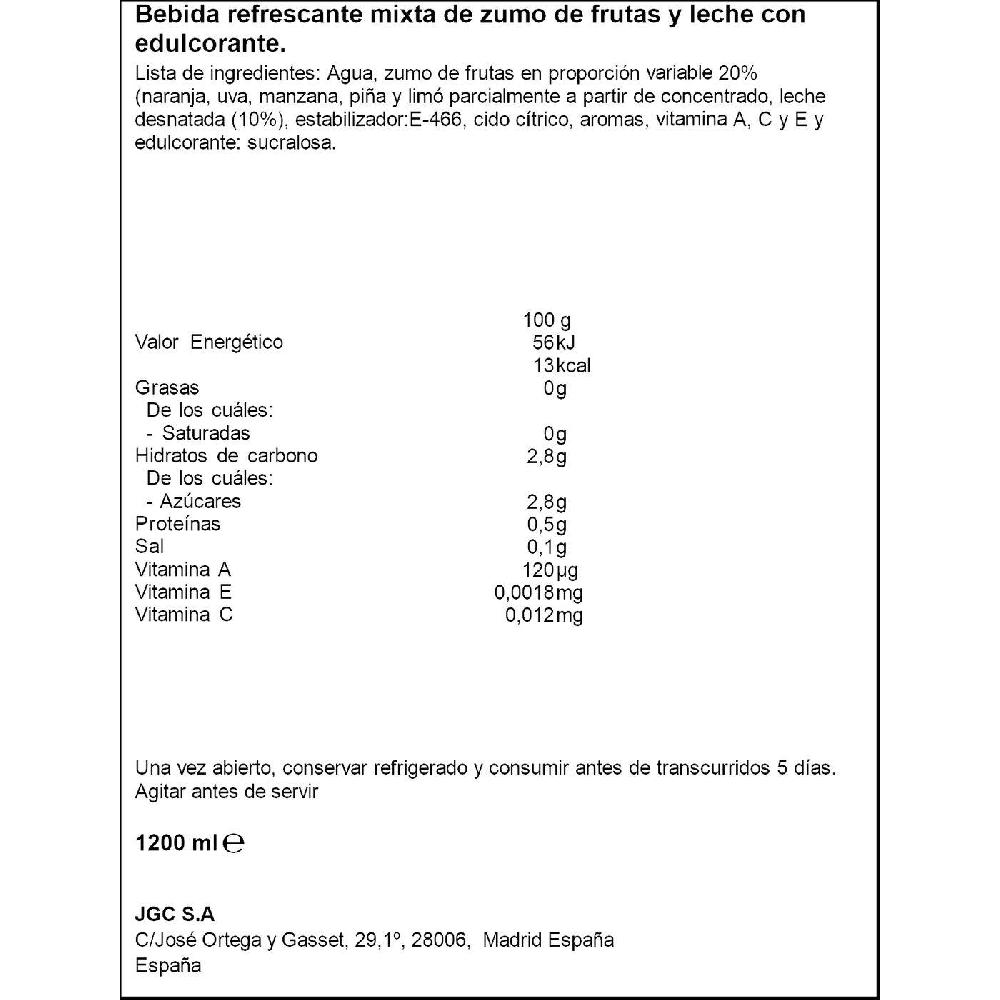 Eroski Lactozumo Zero Sabor Caribe DON SIMÓN Pack 6x200 Ml