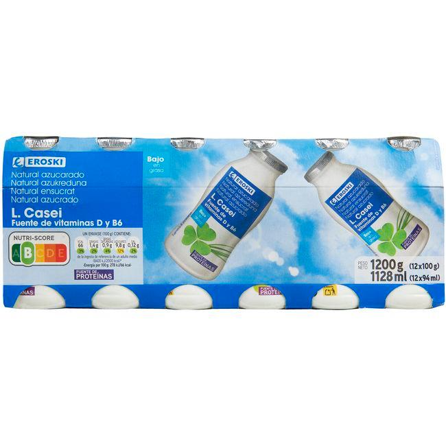 Eroski Lcasei Natural Azucarado EROSKI Pack 12x100 Ml