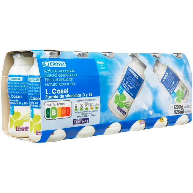 Eroski Lcasei Natural Azucarado EROSKI Pack 12x100 Ml