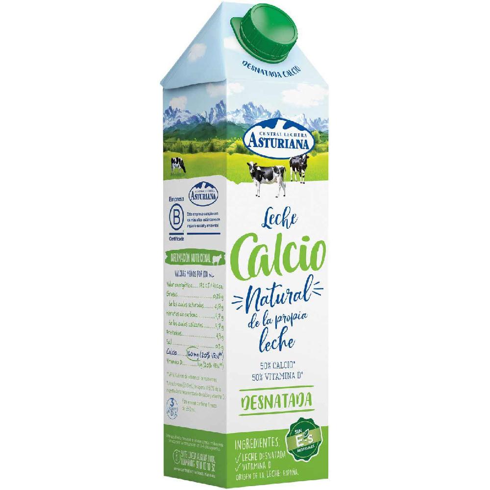 Eroski Leche Desnatada Calcio ASTURIANA Brik 1 Litro