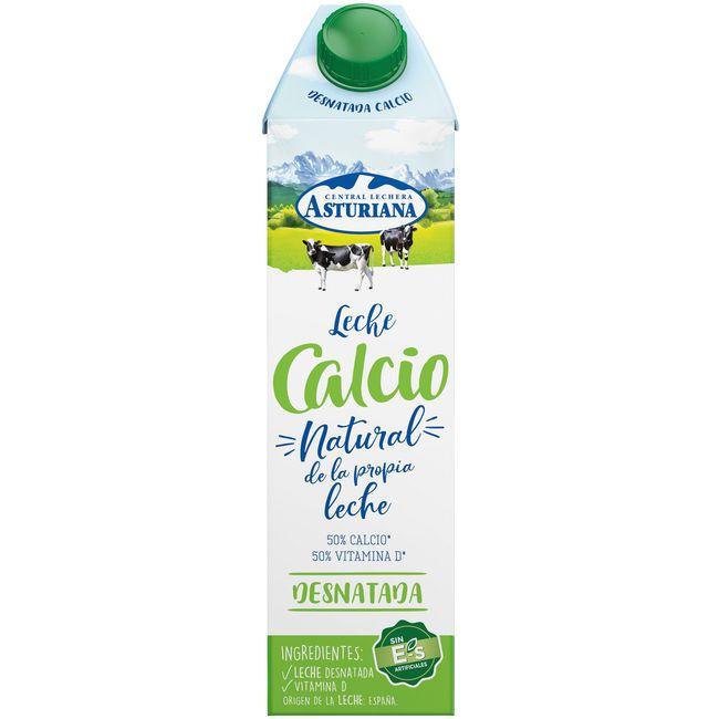 Eroski Leche desnatada calcio ASTURIANA brik 1 litro