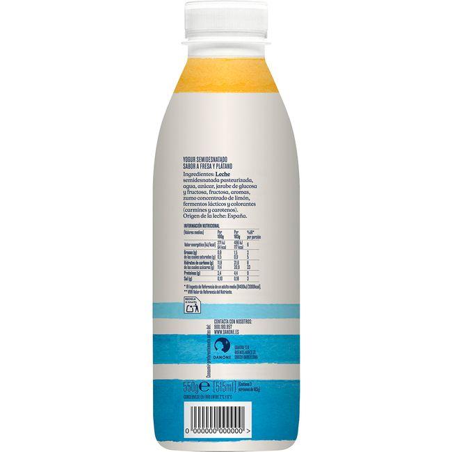 Eroski Leche Fermentada Beber Sabor Fresa-plátano DANONE Botella 550 G