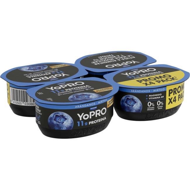 Eroski Leche fermentada sabor arándanos YOPRO pack 4x120 g