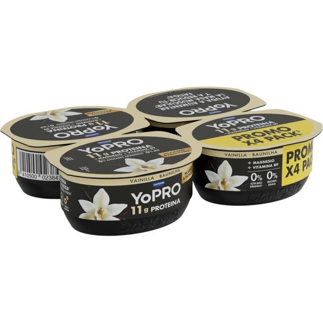 Eroski Leche fermentada sabor vainilla YOPRO pack 4x120 g