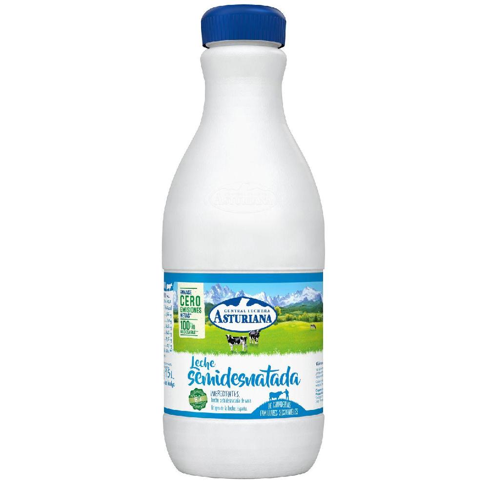 Eroski Leche semidesnatada ASTURIANA botella 1 5 litros