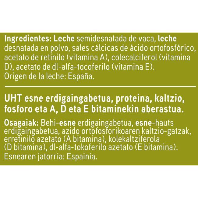 Eroski Leche Semidesnatada Calcio EROSKI Brik 1 Litro