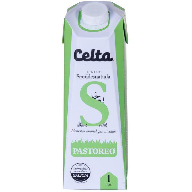 Eroski Leche semidesnatada pastoreo CELTA botella 1 litro