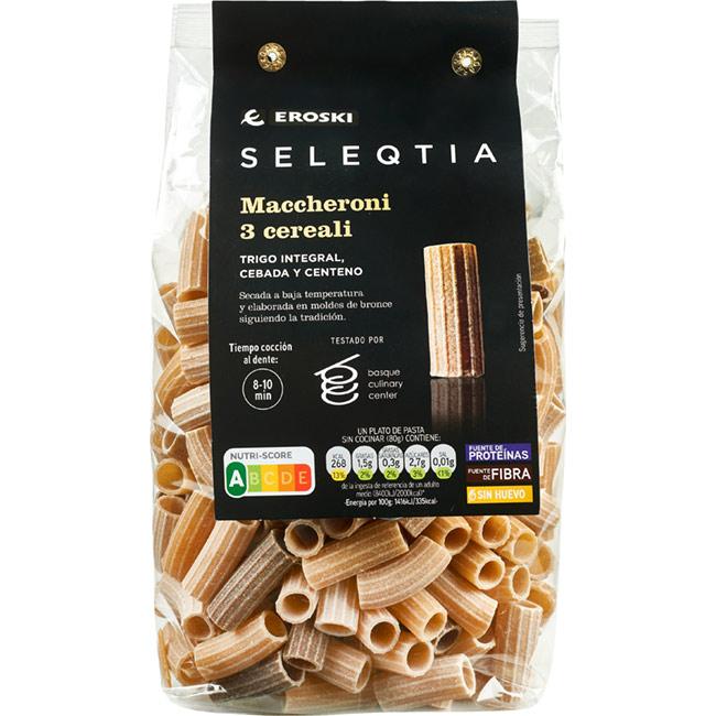 Eroski Maccheroni 3 cereales EROSKI SELEQTIA paquete 500 g