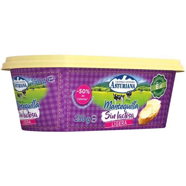 Eroski Mantequilla Ligera Sin Lactosa ASTURIANA Tarrina 250 G