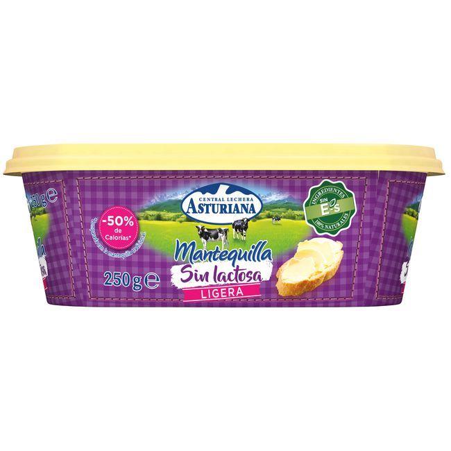 Eroski Mantequilla ligera sin lactosa ASTURIANA tarrina 250 g