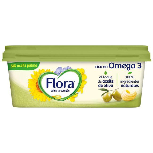 Eroski Margarina de oliva sin aceite de palma FLORA tarrina 225 g