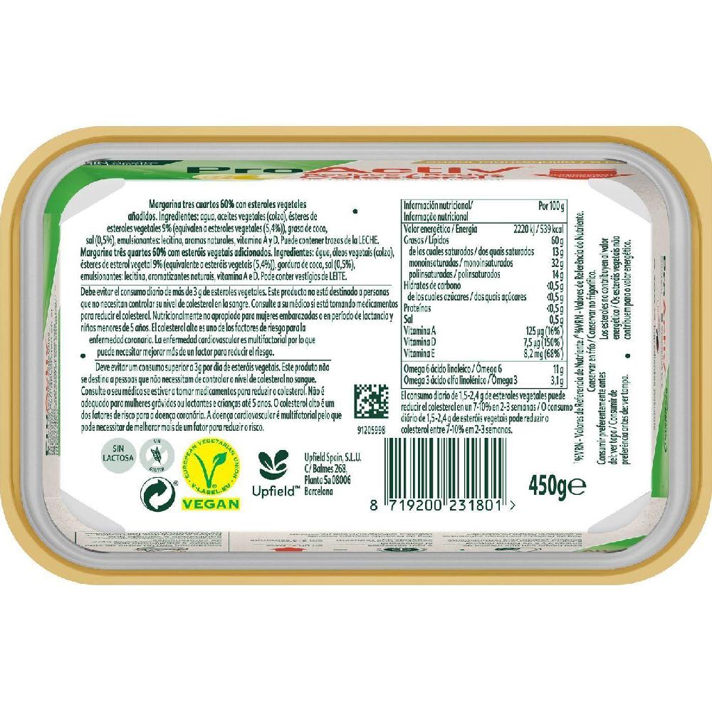 Eroski Margarina Sabor Mantequilla PROACTIV Tarrina 450 G