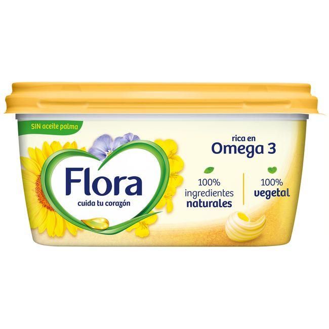 Eroski Margarina vegetal sin aceite de palma FLORA tarrina 400 g