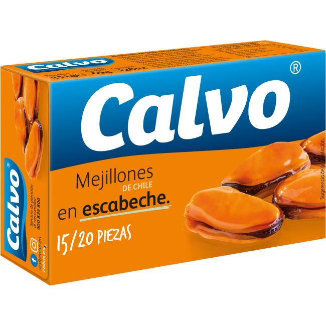 Eroski Mejillón chileno en escabeche 15/20 piezas CALVO lata 111 g