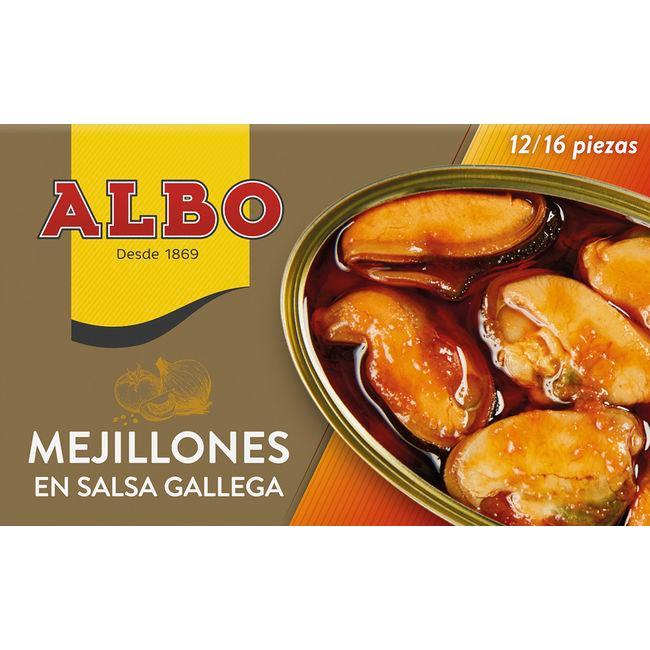 Eroski Mejillón en salsa gallega 12/16 piezas ALBO lata 115 g