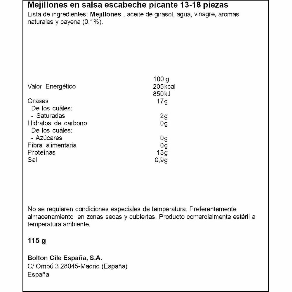Eroski Mejillón En Salsa Picante 13/18 Piezas ISABEL Lata 115 G